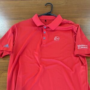 Adidas Vibrant Red Polo with Embroidered Logos